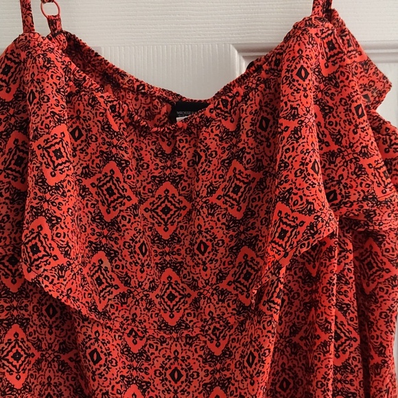 Torrid Red Patterned Ruffle Cami Size 1 - Picture 2 of 9